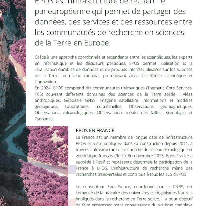 The Epos-France brochure is available in French and English